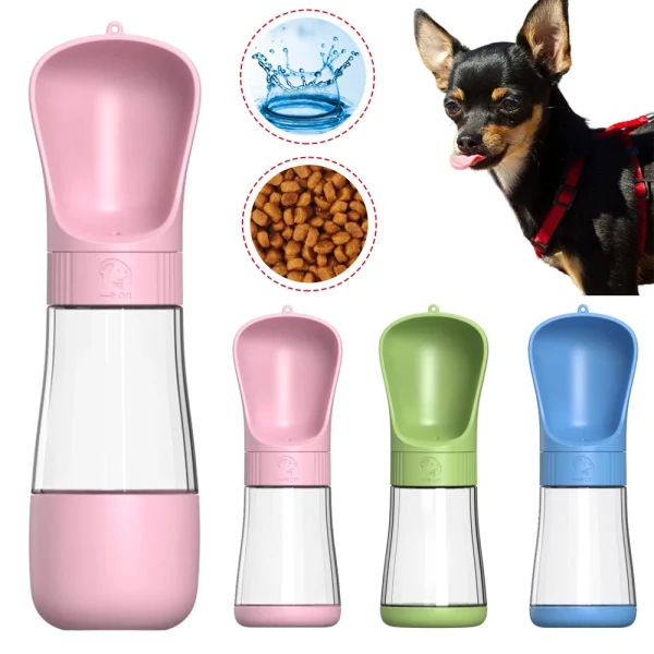 2 In 1 Portable Dog Water and food Bottle
