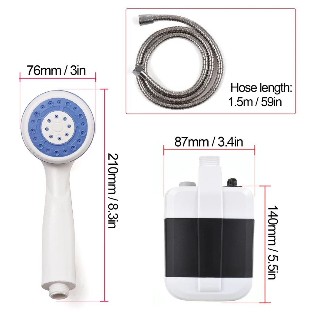 Electric Shower Pump for Camping Car Washing Gardening Pet Cleaning - Image 6