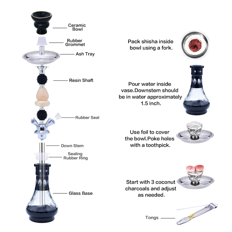 DEJAYA Shisha Pipe Set with 4 - Image 12