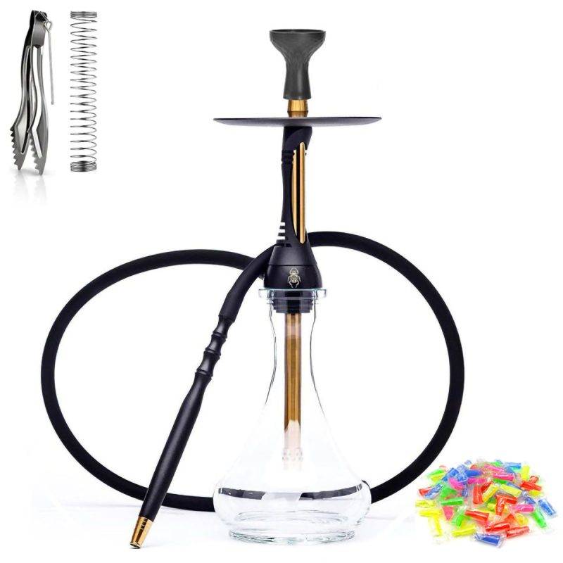 Steel Shisha Narguile  Complete Set with Glass Base, - Image 10