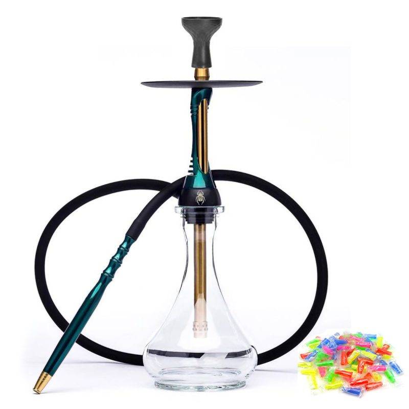 Steel Shisha Narguile  Complete Set with Glass Base, - Image 13