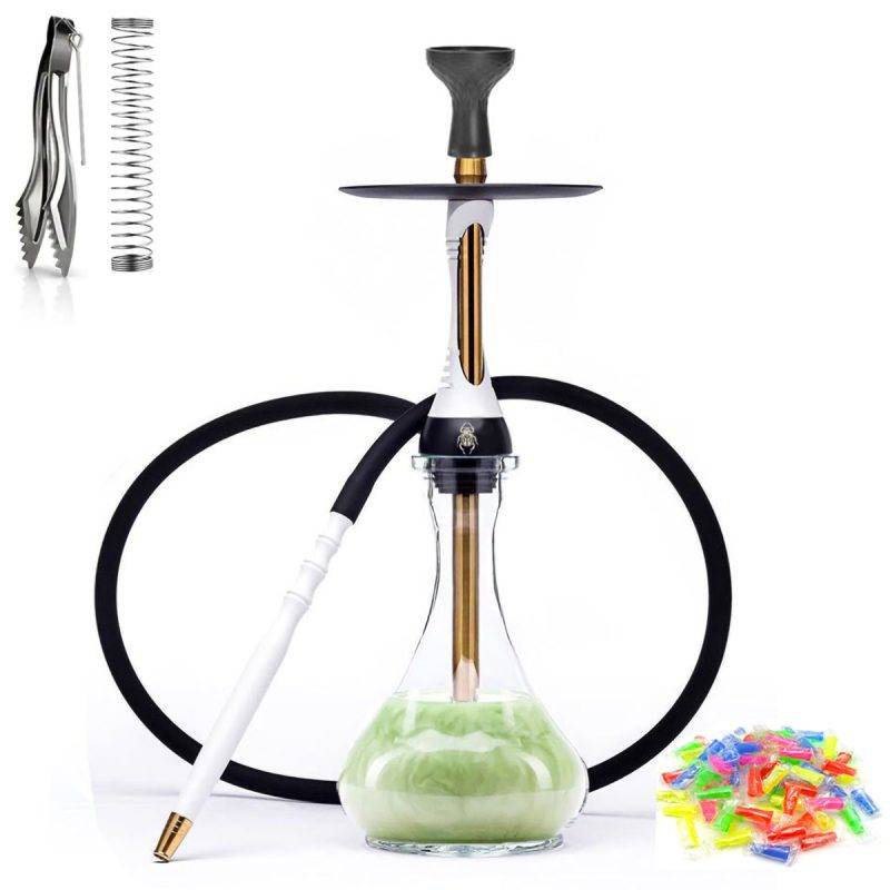 Steel Shisha Narguile  Complete Set with Glass Base, - Image 9