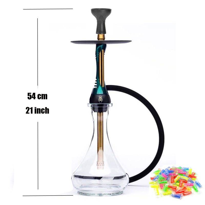 Steel Shisha Narguile  Complete Set with Glass Base, - Image 8